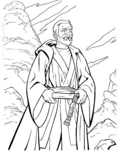 Tranh tô màu nhân vật Obi Wan Kenobi có thể in