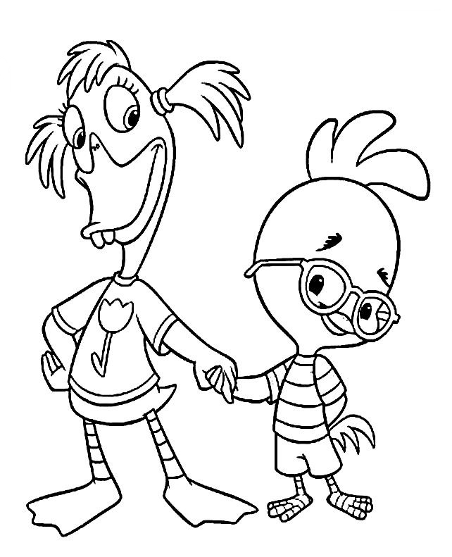 Abbey And Chicken Little Coloring Pages