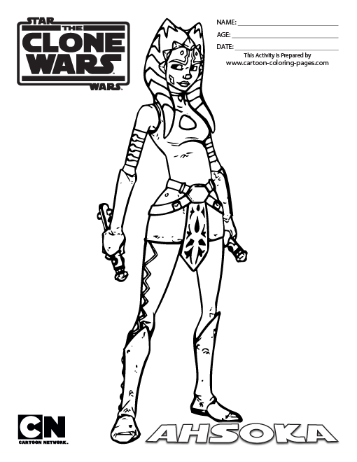 Ahsoka Clone Wars Coloring Pages