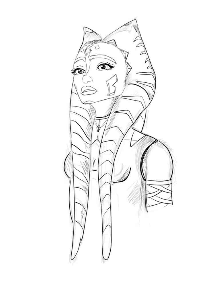 Ahsoka Tano Drawing Coloring Pages