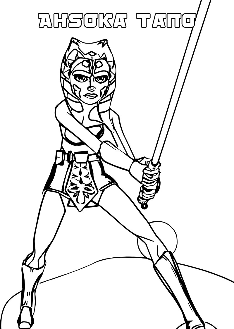 Ahsoka Tano Stance Coloring Pages