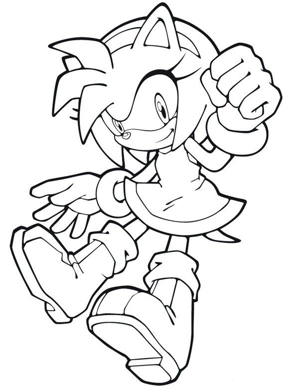 Amy Rose Coloring Page