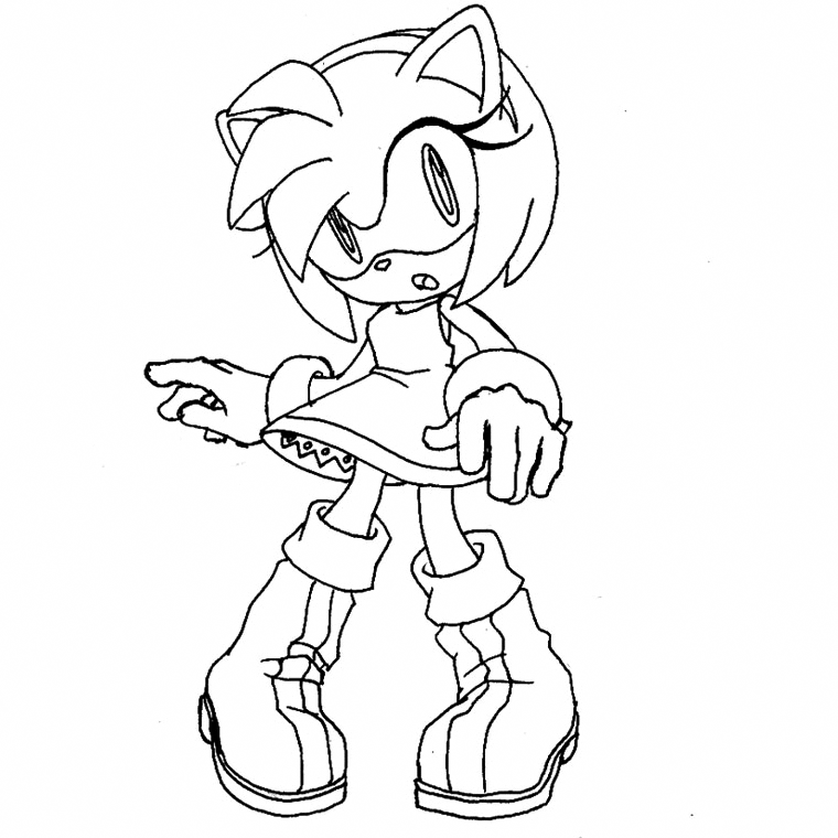Amy Rose Sonic Coloring Pages