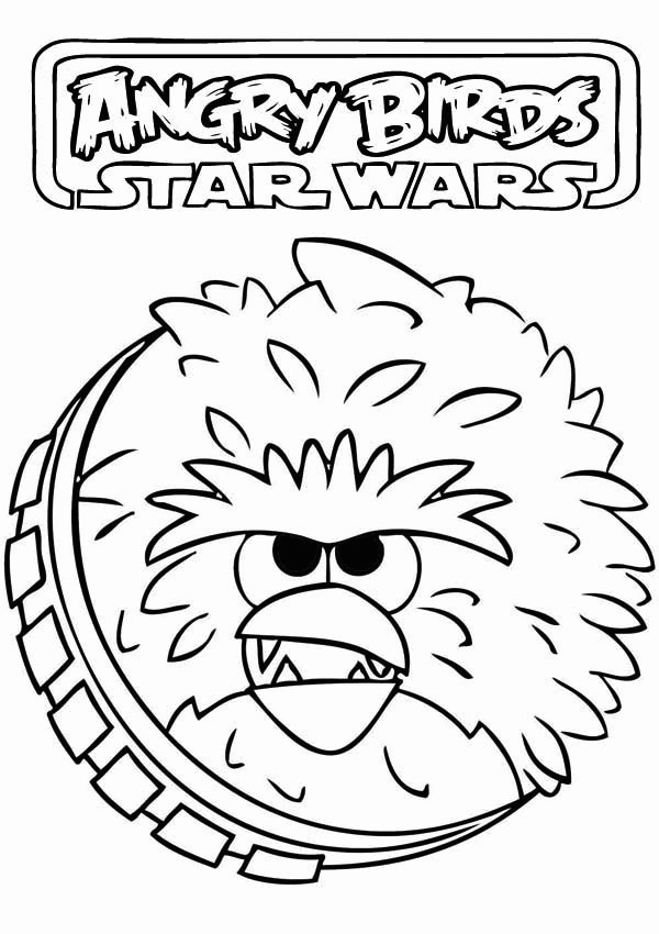 Angry Birds Chewbacca Coloring Page