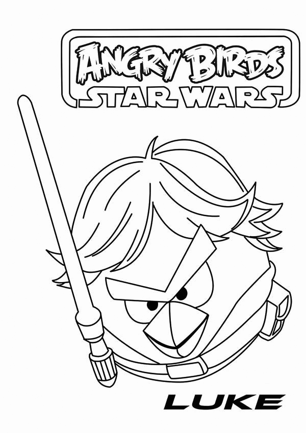 Angry Birds Luke Skywalker Coloring Pages