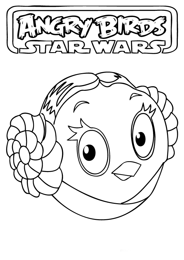 Angry Birds Princess Leia Coloring Pages