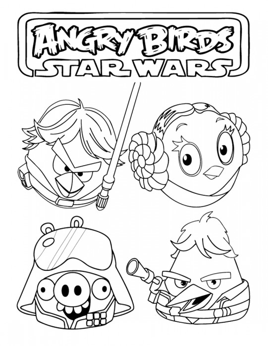 Angry Birds Star Wars Printable Coloring Page