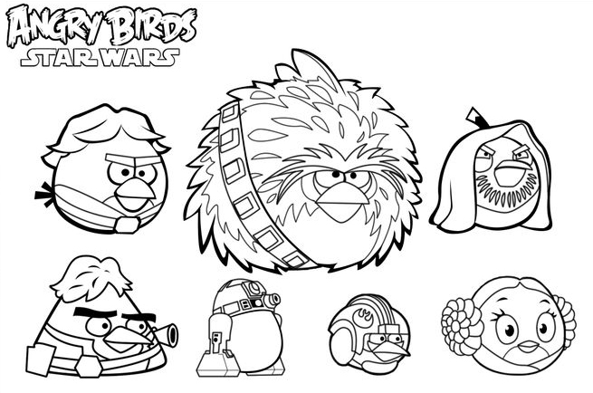 Angry Birds Starwars Coloring Page