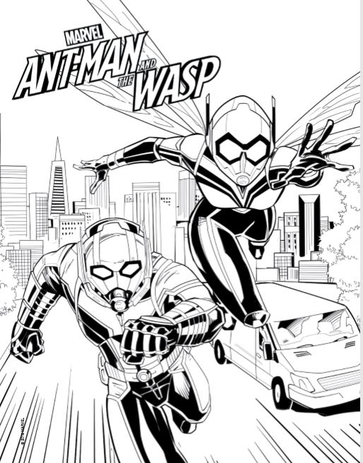 Ant Man and the Wasp Coloring Page