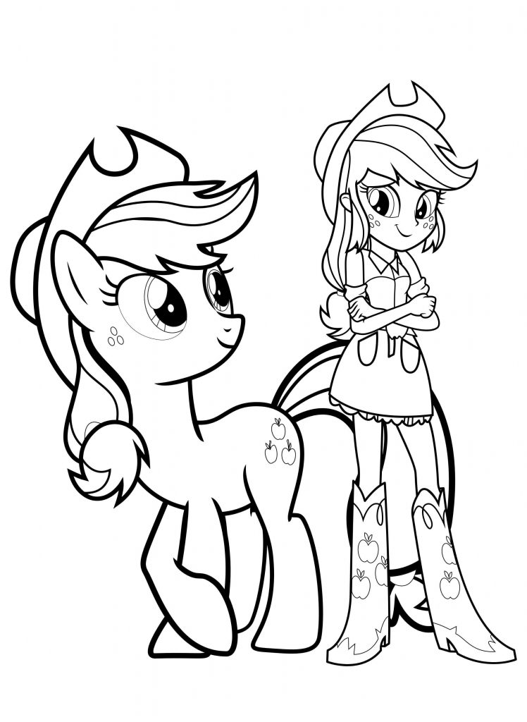 Applejack MLP and Equestria Girl Coloring Page