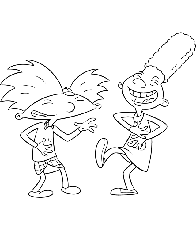 Arnold And Gerald Laughing Coloring Pages