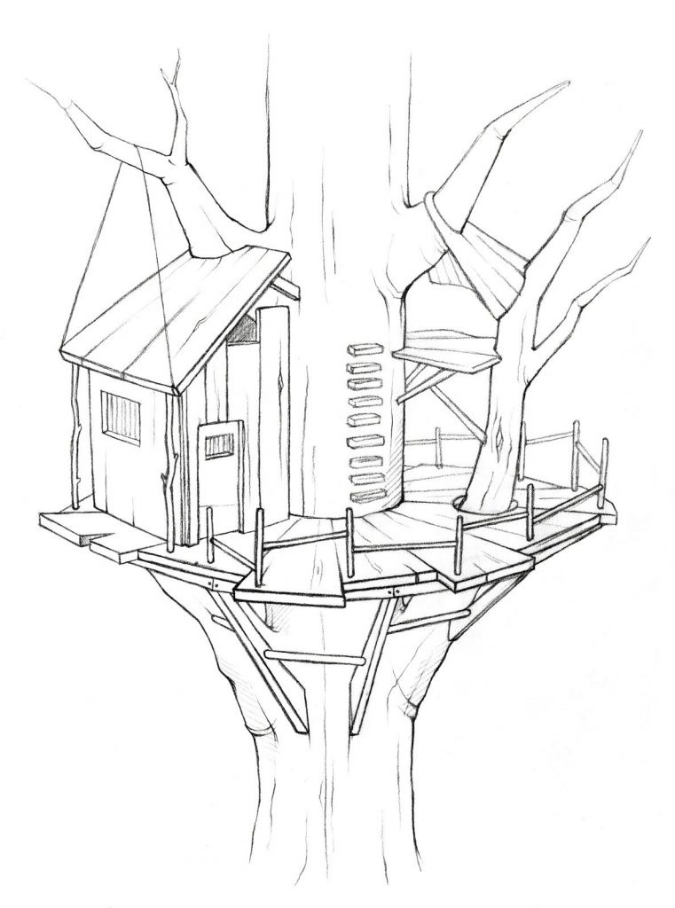 Awesome Treehouse Coloring Page