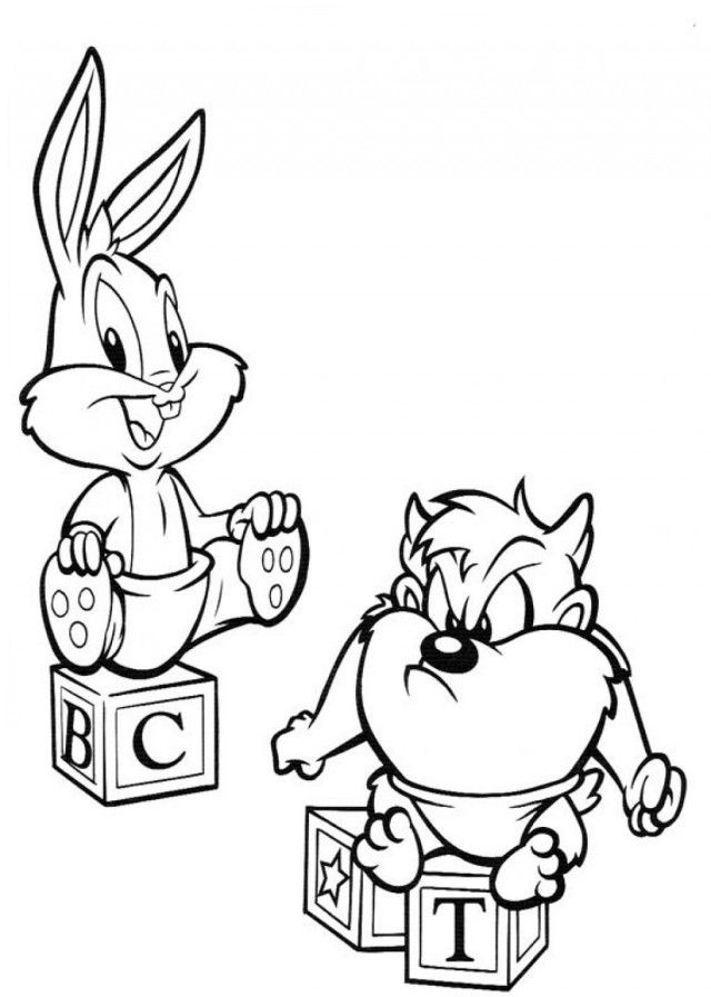 Baby Taz And Bugs Coloring Page