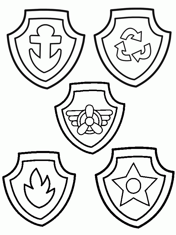 Badges - Paw Patrol Coloring Pages