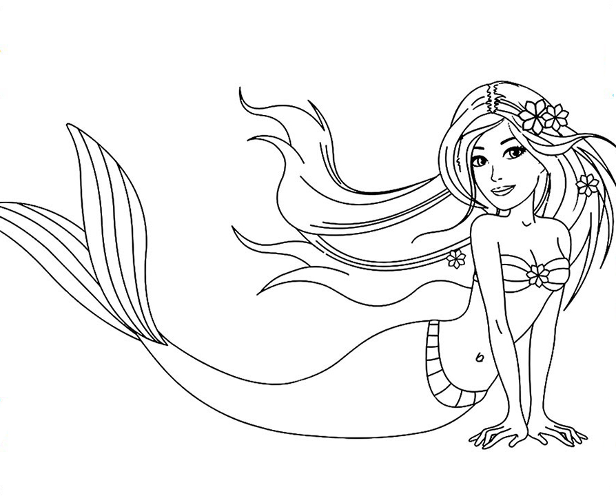 Barbie Mermaid Coloring Page