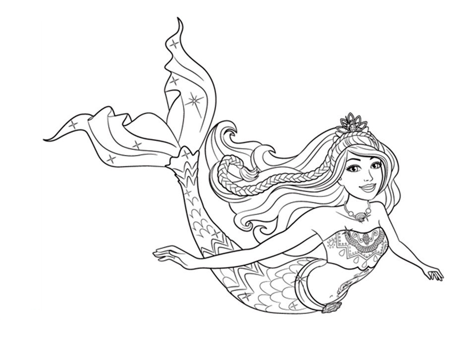 Barbie Mermaid Coloring Pages Free
