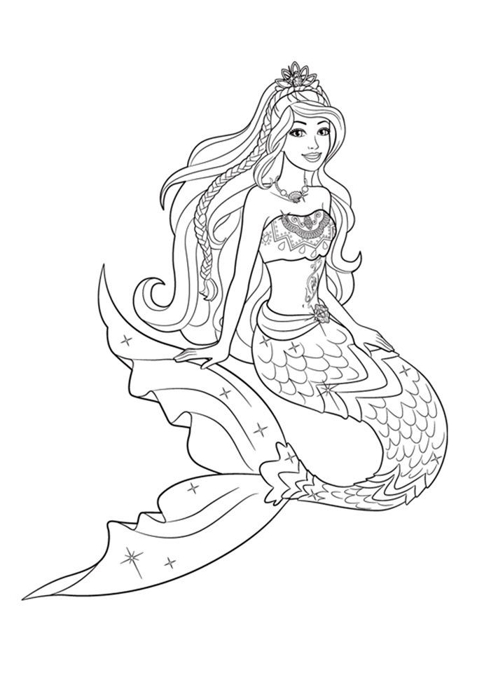 Barbie Mermaid Coloring Pages