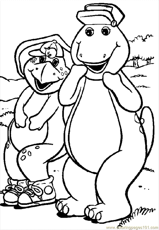 Barney Coloring Page For Kids
