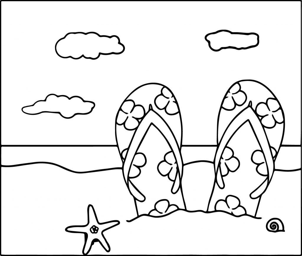 Beach Shoes Coloring Page