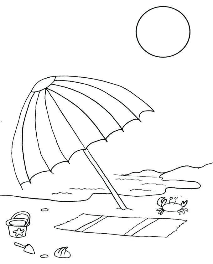 Beach Umbrella Coloring Page