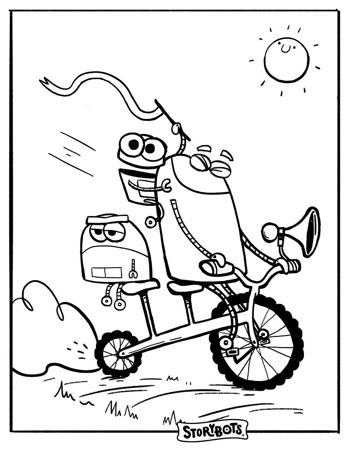 Bike Storybots Coloring Pages