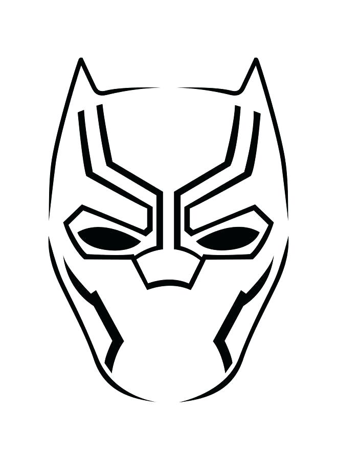 Black Panther Lineart Mask Coloring Page