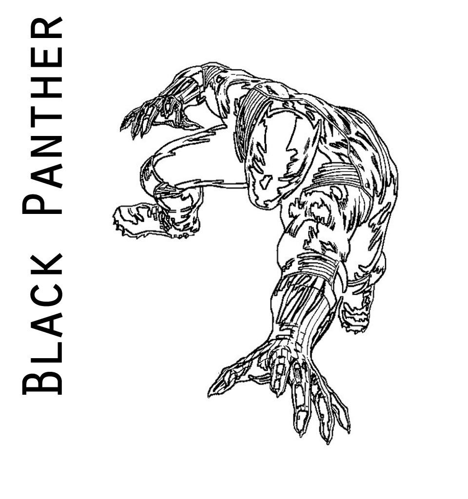 Black Panther Outline Coloring Page