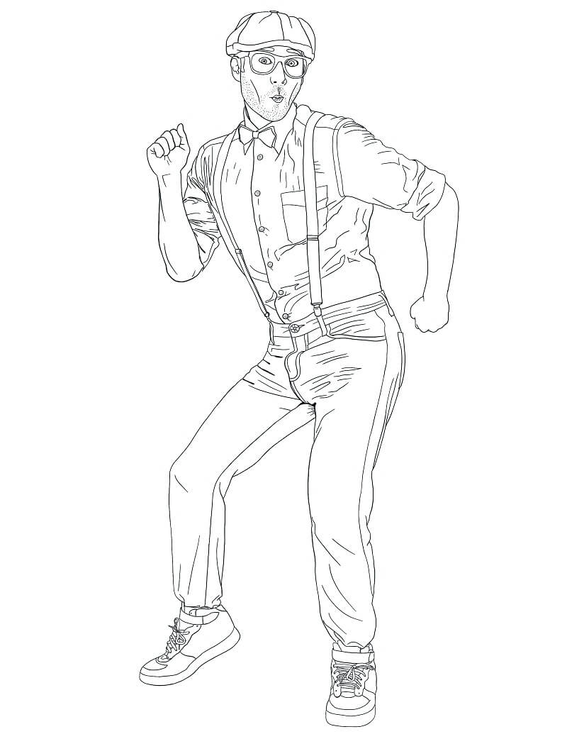 Blippi Dancing Coloring Pages