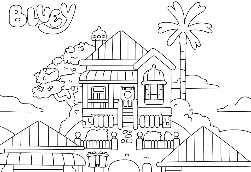 Bluey House Coloring Pages