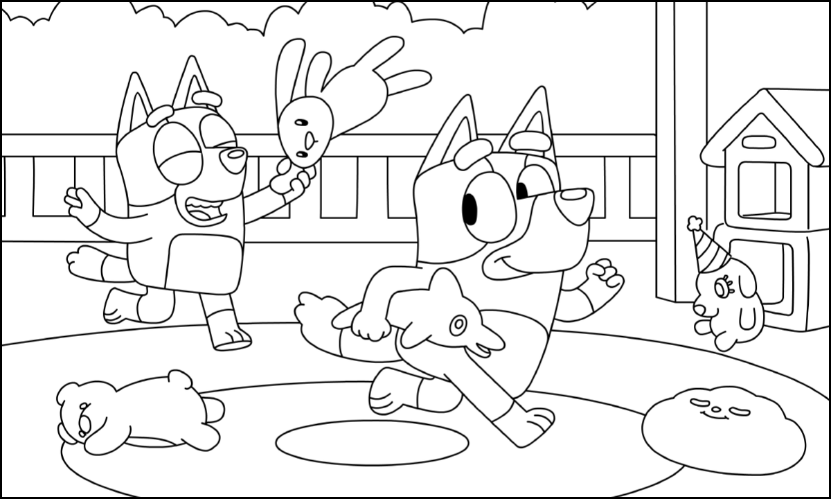 Bluey Scene Coloring Pages