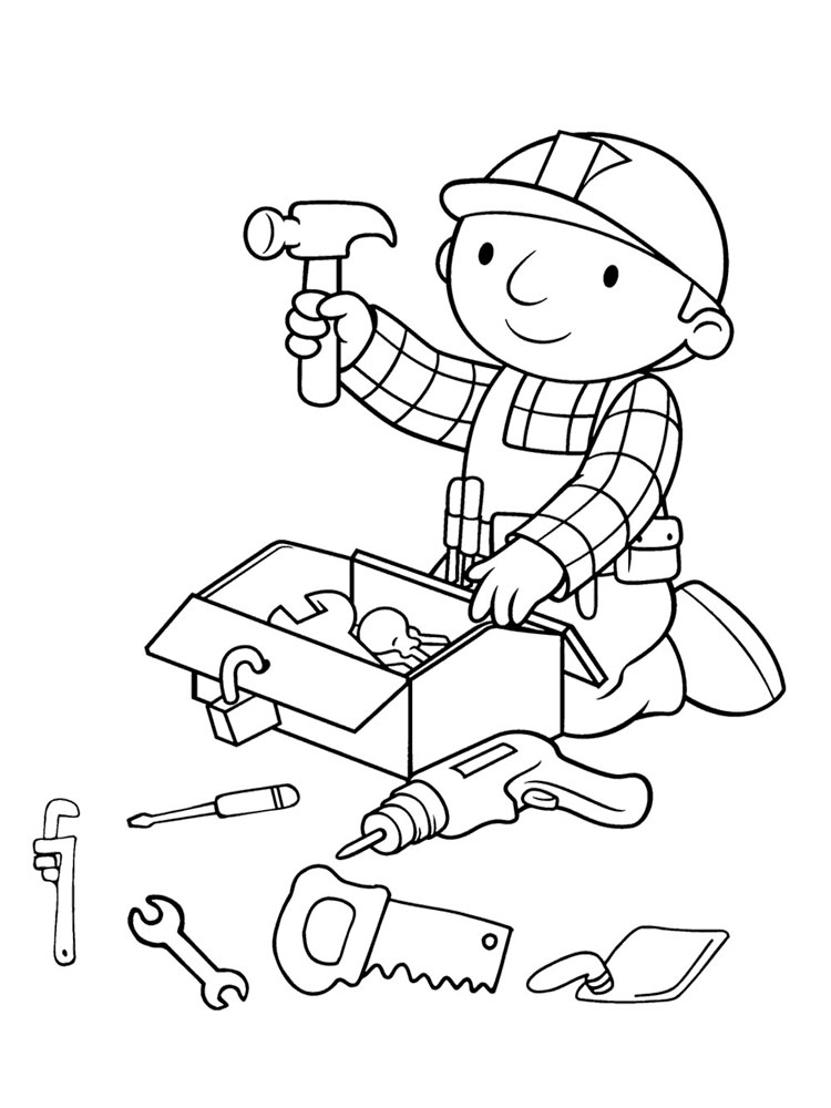 Bob The Builder Construction Coloring Page