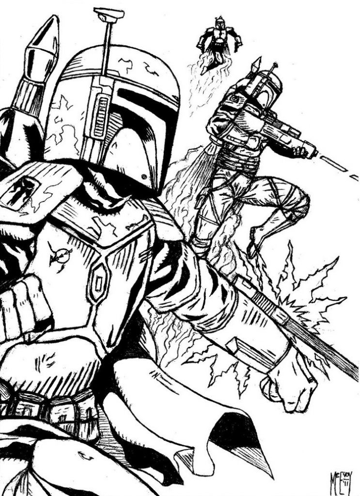 Boba Fett Action Coloring Pages