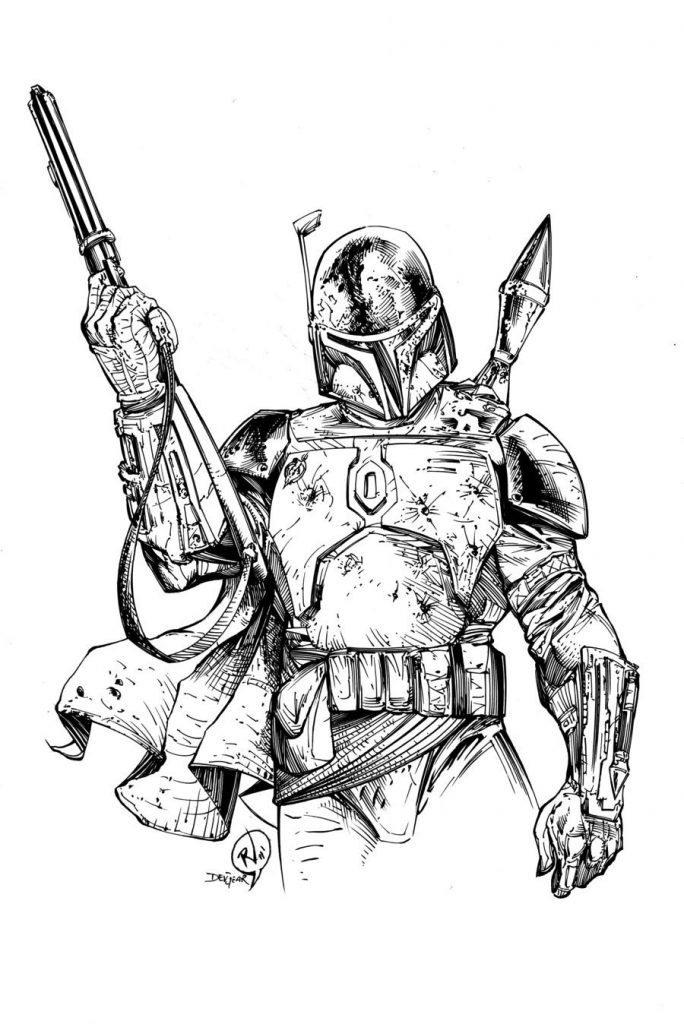 Boba Fett Star Wars Coloring Page