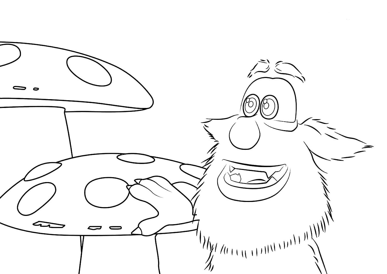 Booba In Mushrooms Coloring Page