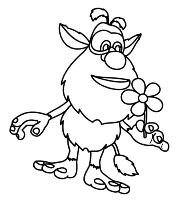 Booba Smelling Flower Coloring Page