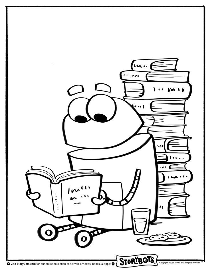 Book Reading Storybots Coloring Pages