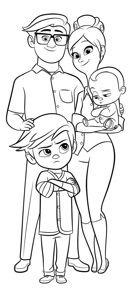 Boss Baby Characters Coloring Pages