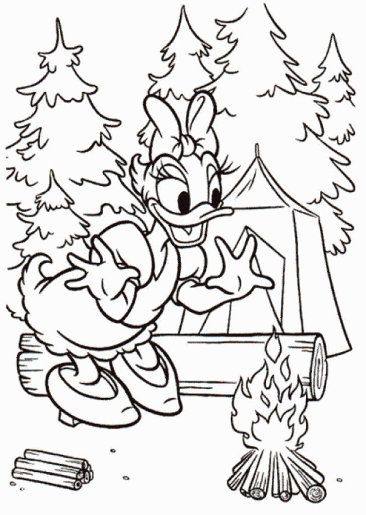 Camp Fire Coloring Page