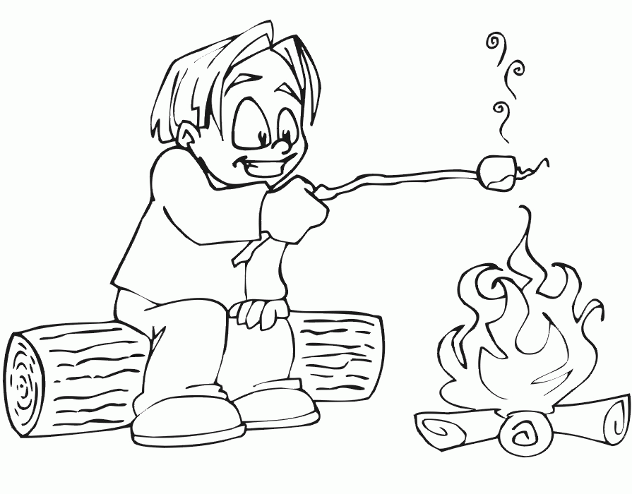 Camp Fire Coloring Pages