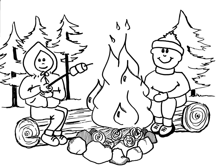 Campfire Coloring Pages