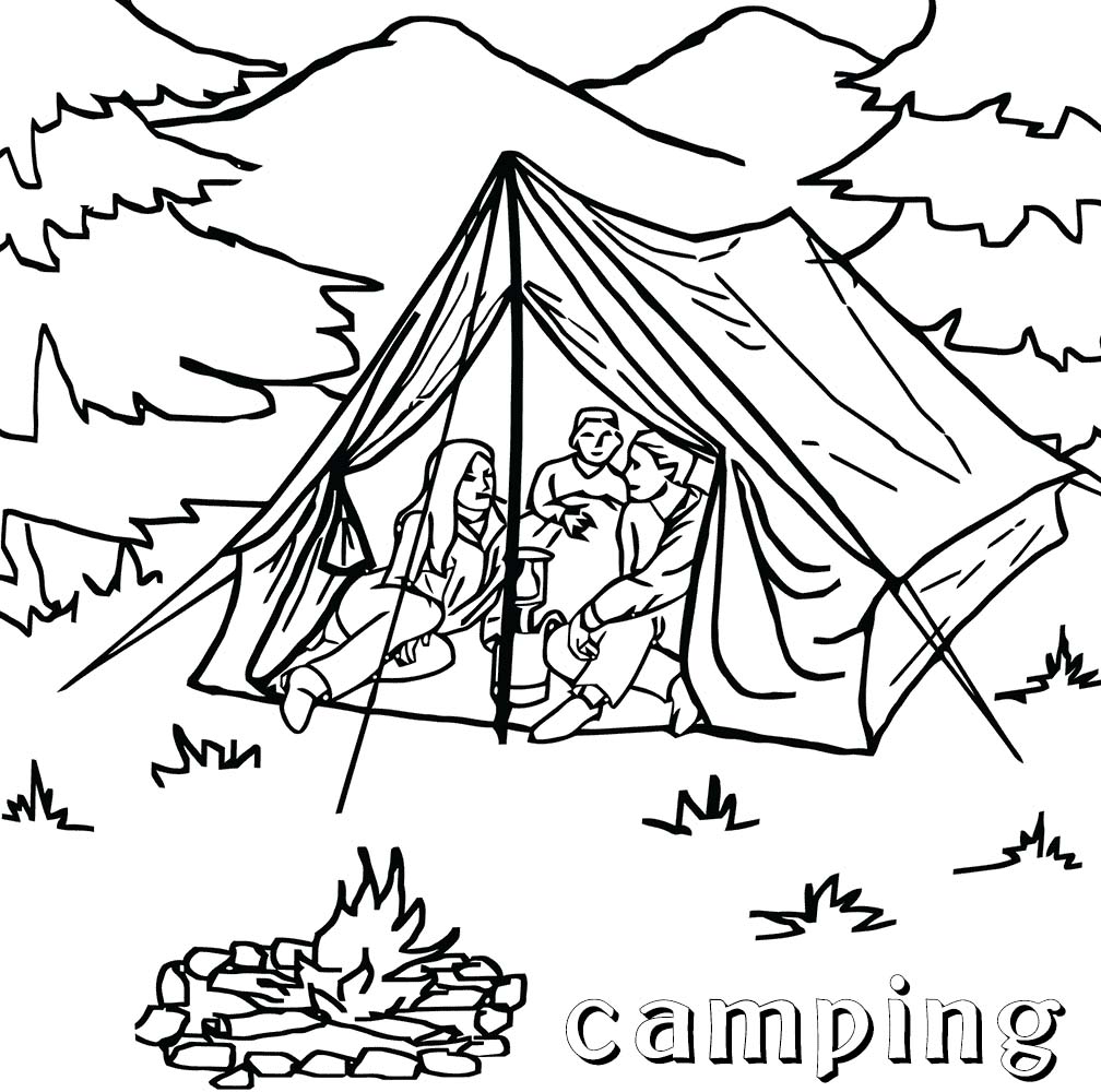 Camping Tent Coloring Page