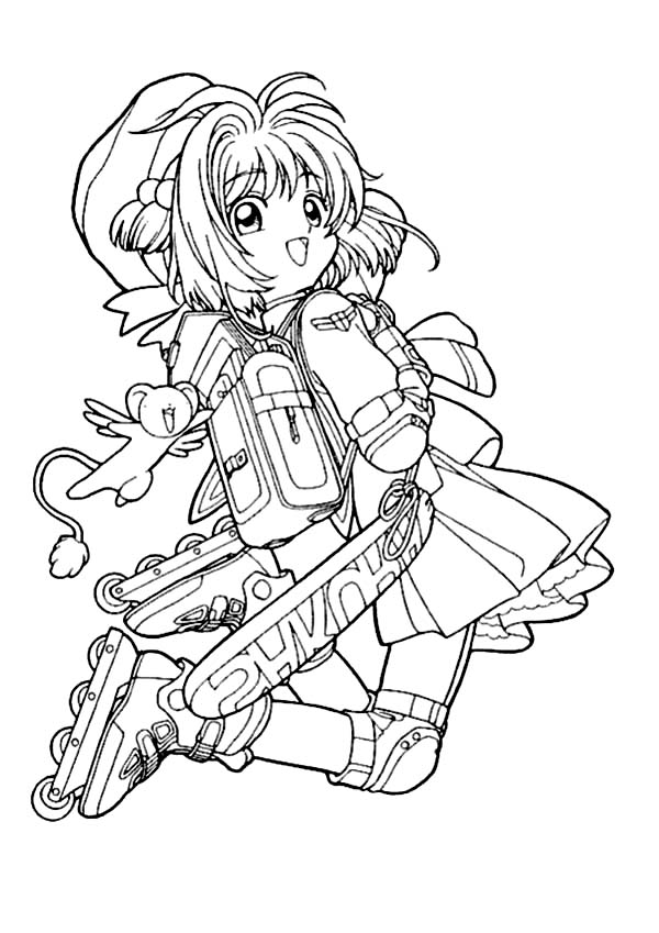 Cardcaptor Sakura Skating Coloring Pages