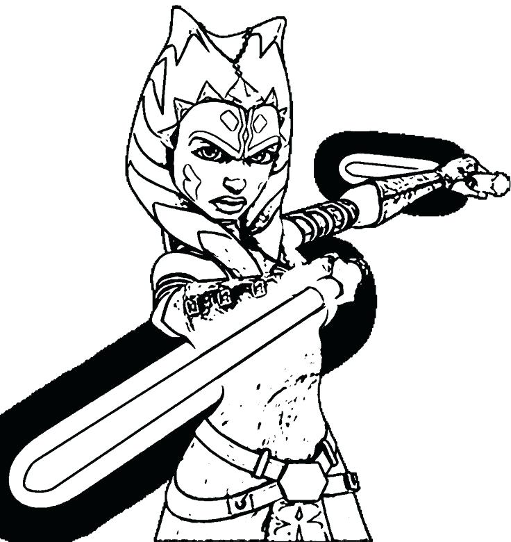 Cartoon Ahsoka Tano Coloring Pages