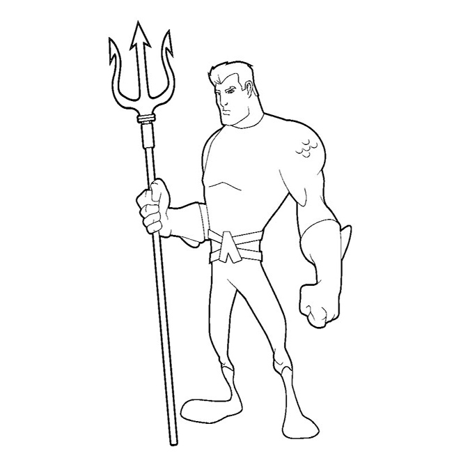 Cartoon Aquaman Coloring Page