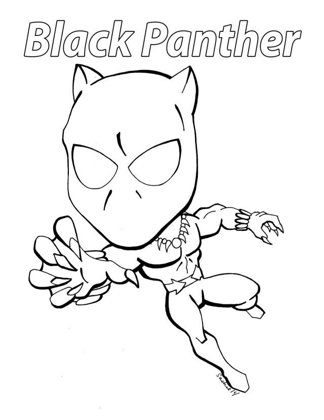 Cartoon Black Panther Coloring Page
