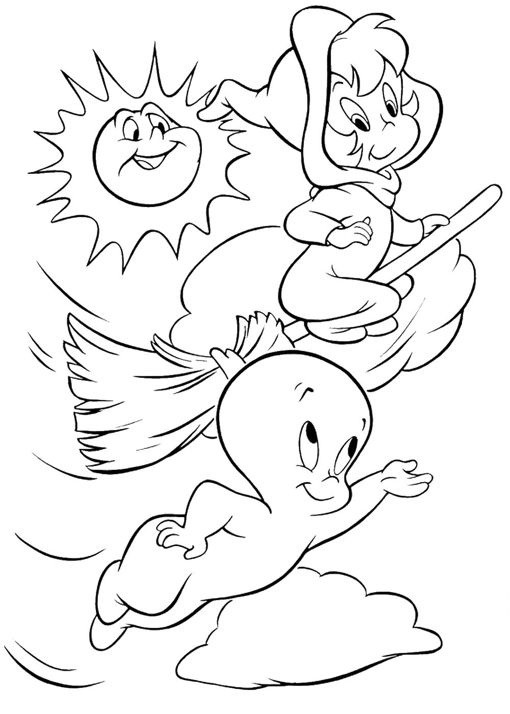 Casper And Wendy The Witch Coloring Pages