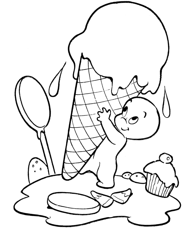 Casper Ice Cream Cone Coloring Pages