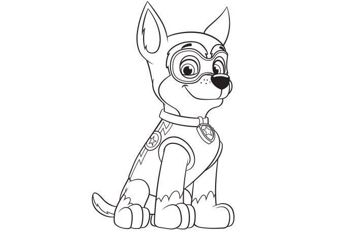 Chase Paw Patrol Coloring Page