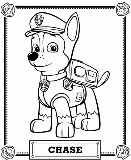 Chase - Paw Patrol Coloring Pages