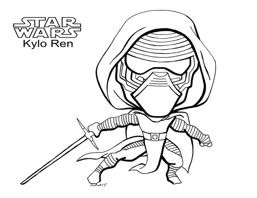 Chibi Kylo Ren Coloring Pages